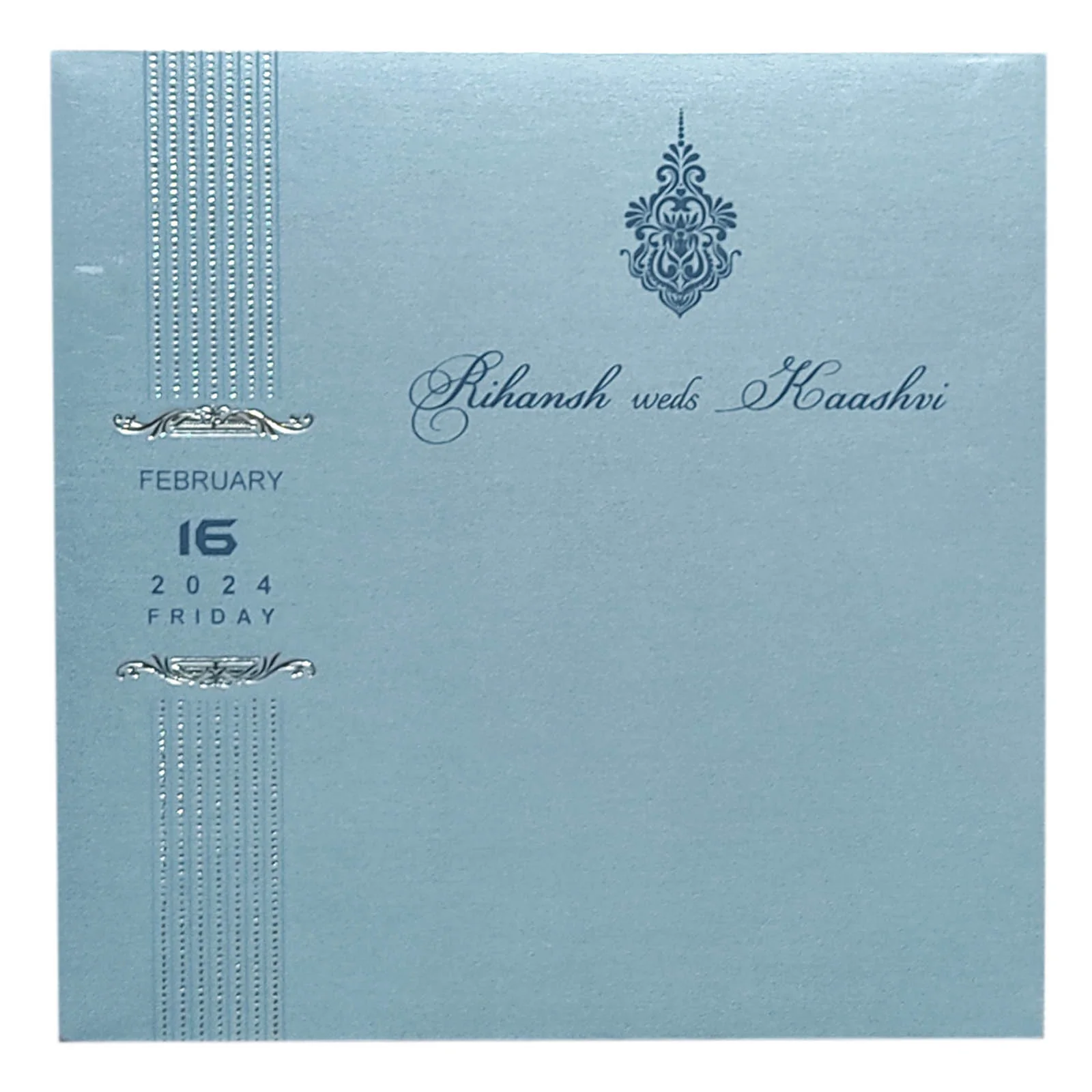 Blue Single Sheet Invitation Card-KRCS6012 - Image 3