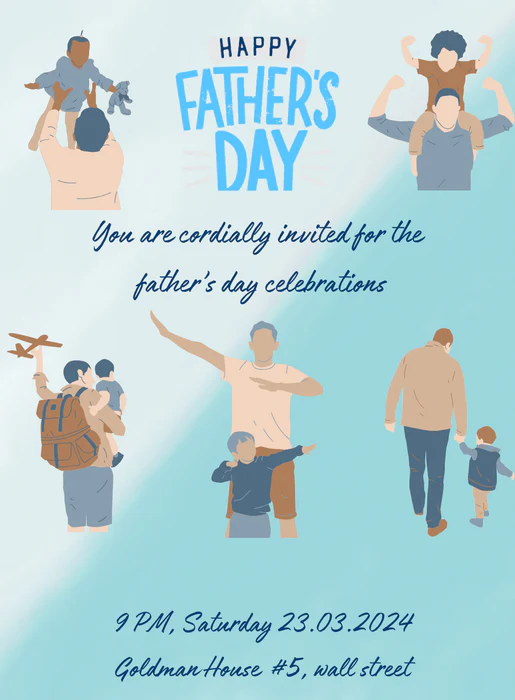 Blue Affection Fathers day Invitation-AAFAT006 - Image 2
