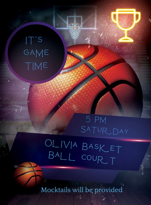 Blue Ball basketball Invitation-AABET012 - Image 2