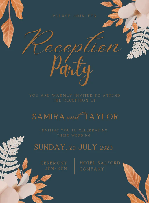 Blue Bind Reception Party Invitations-AARPI035 - Image 2