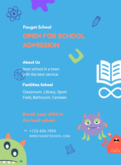 Blue Bright School Meeting Invitation-AASCH001 - Image 2