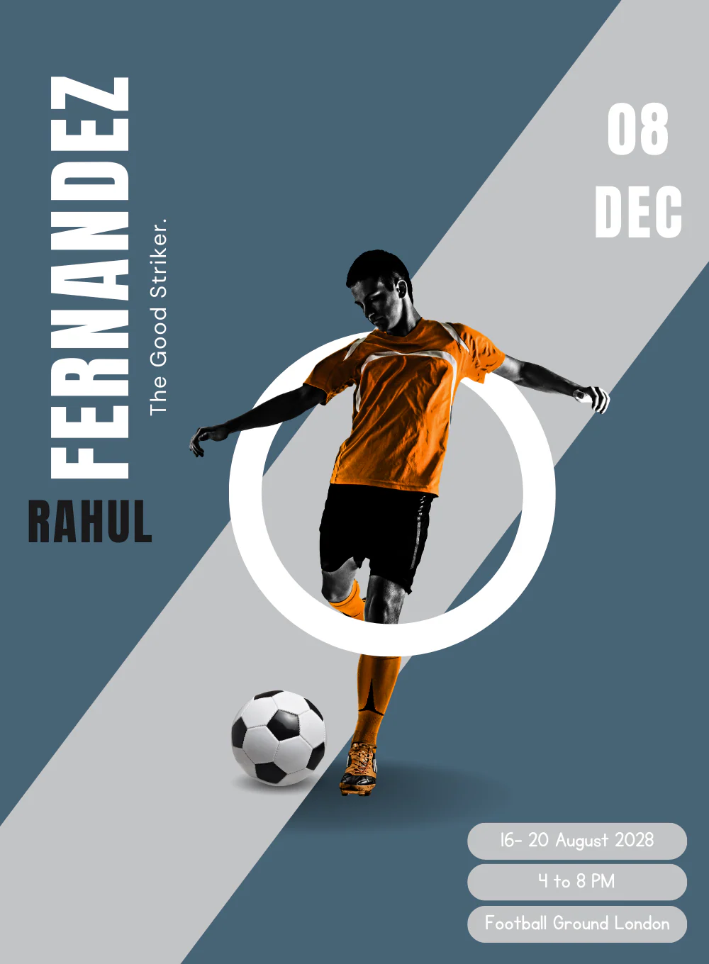 Blue Circle Football Invitation-AABLL004 - Image 2