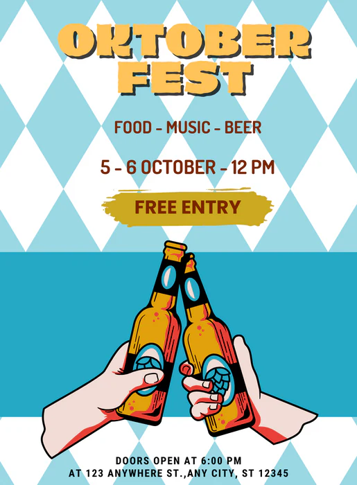 Blue Cling Oktoberfest Invitation-AAOKT011 - Image 2