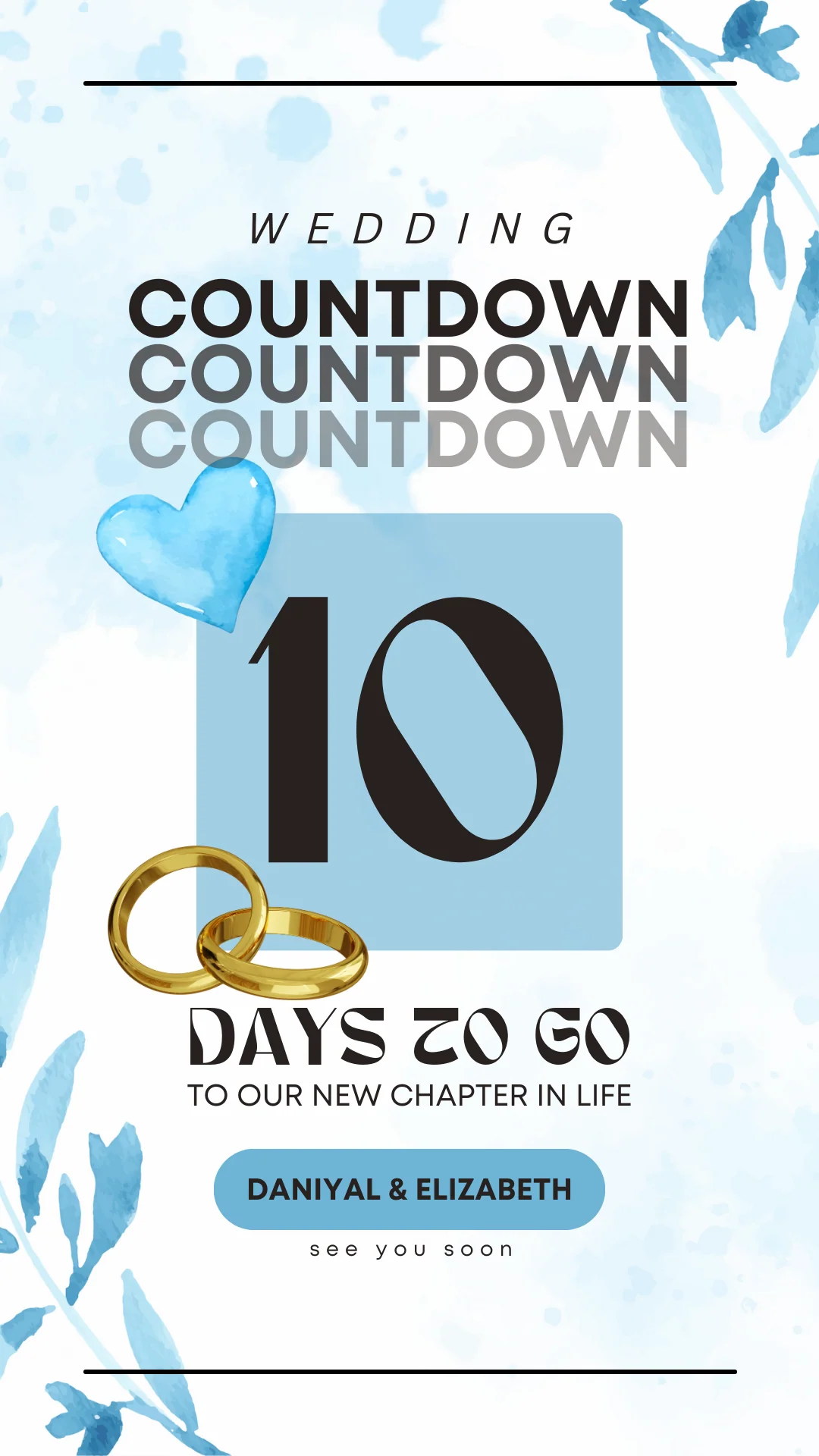 Blue Clock Countdown Invitation-AACDI002