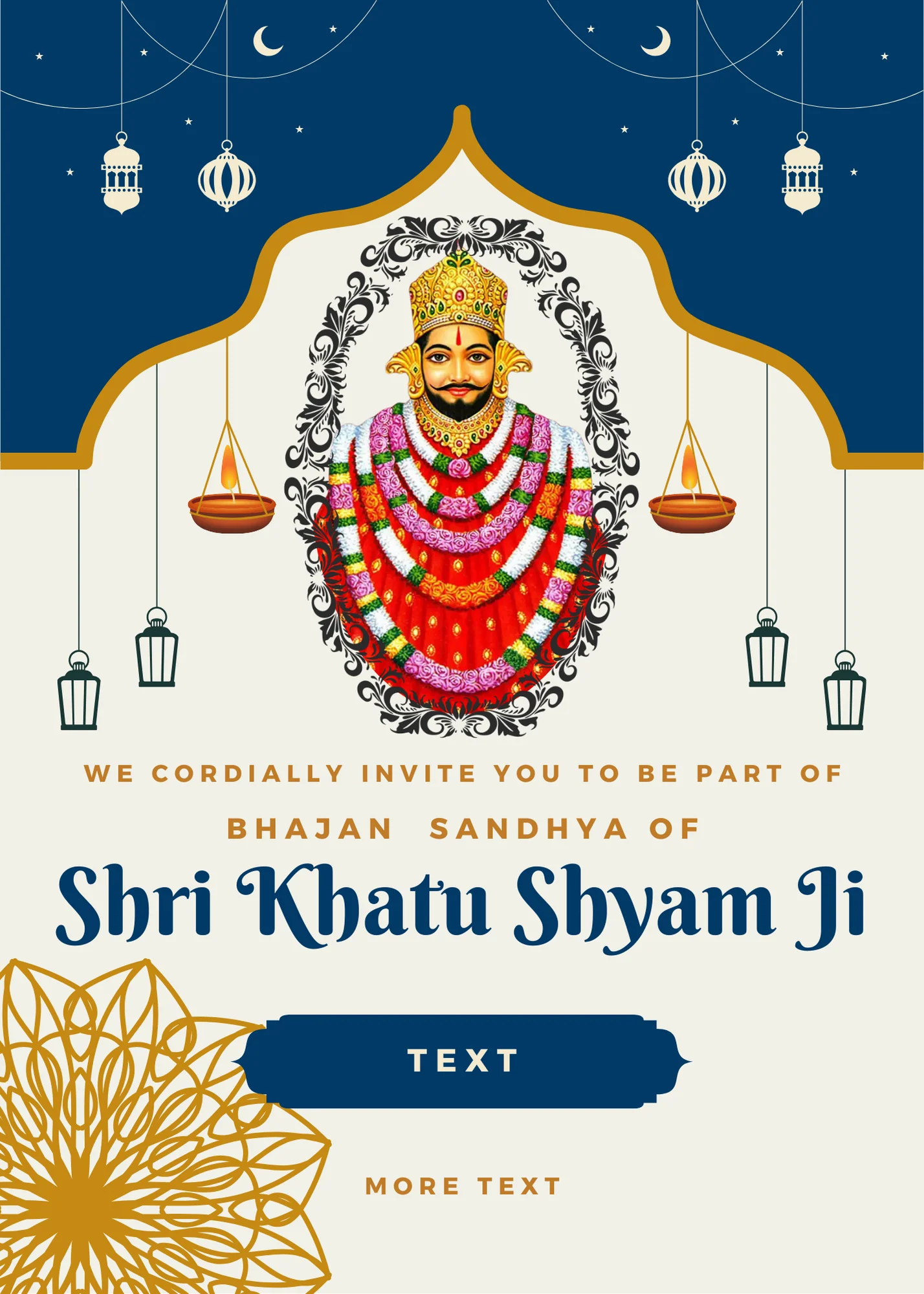 Blue Design Khatu Shyam Invitation-AAKSI001