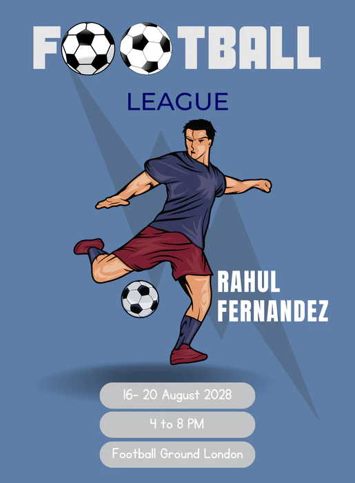 Blue League Football Invitation-AABLL009 - Image 2
