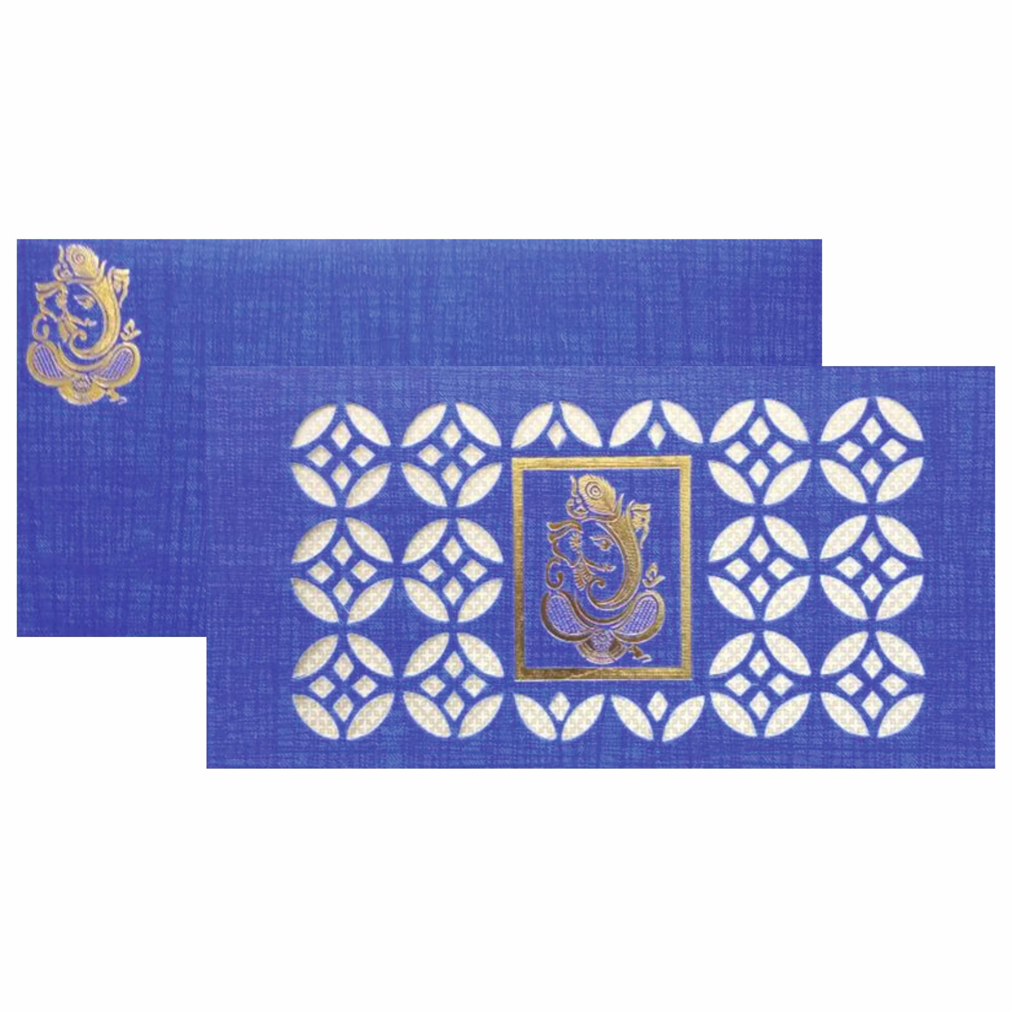 Enchanting Cut design With Ganesha Theme Wedding Card-KNW20110 - Image 2