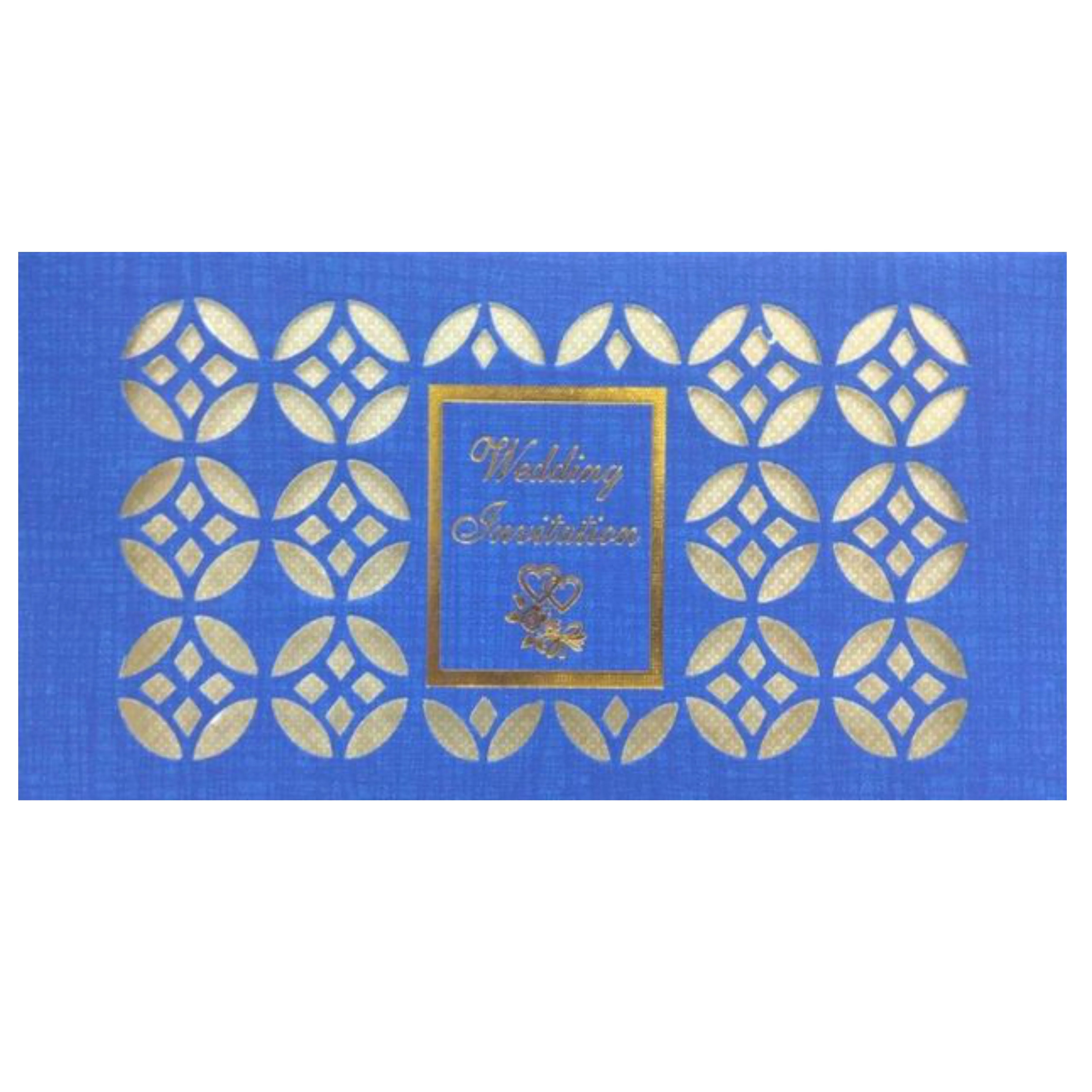 Bright Blue Shading with Wolly Cut Design Wedding Card-KNW20111 - Image 3