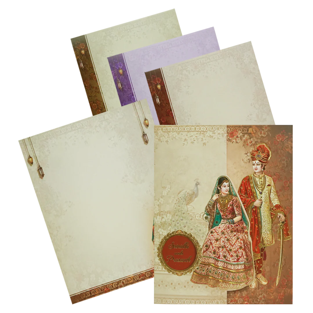 Brown Bride And Groom Wedding Card-KAC05070