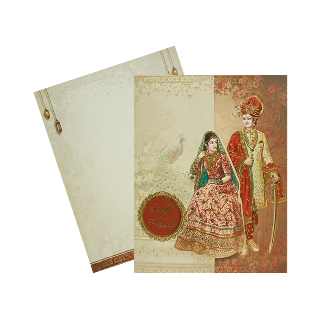 Brown Bride And Groom Wedding Card-KAC05070 - Image 2