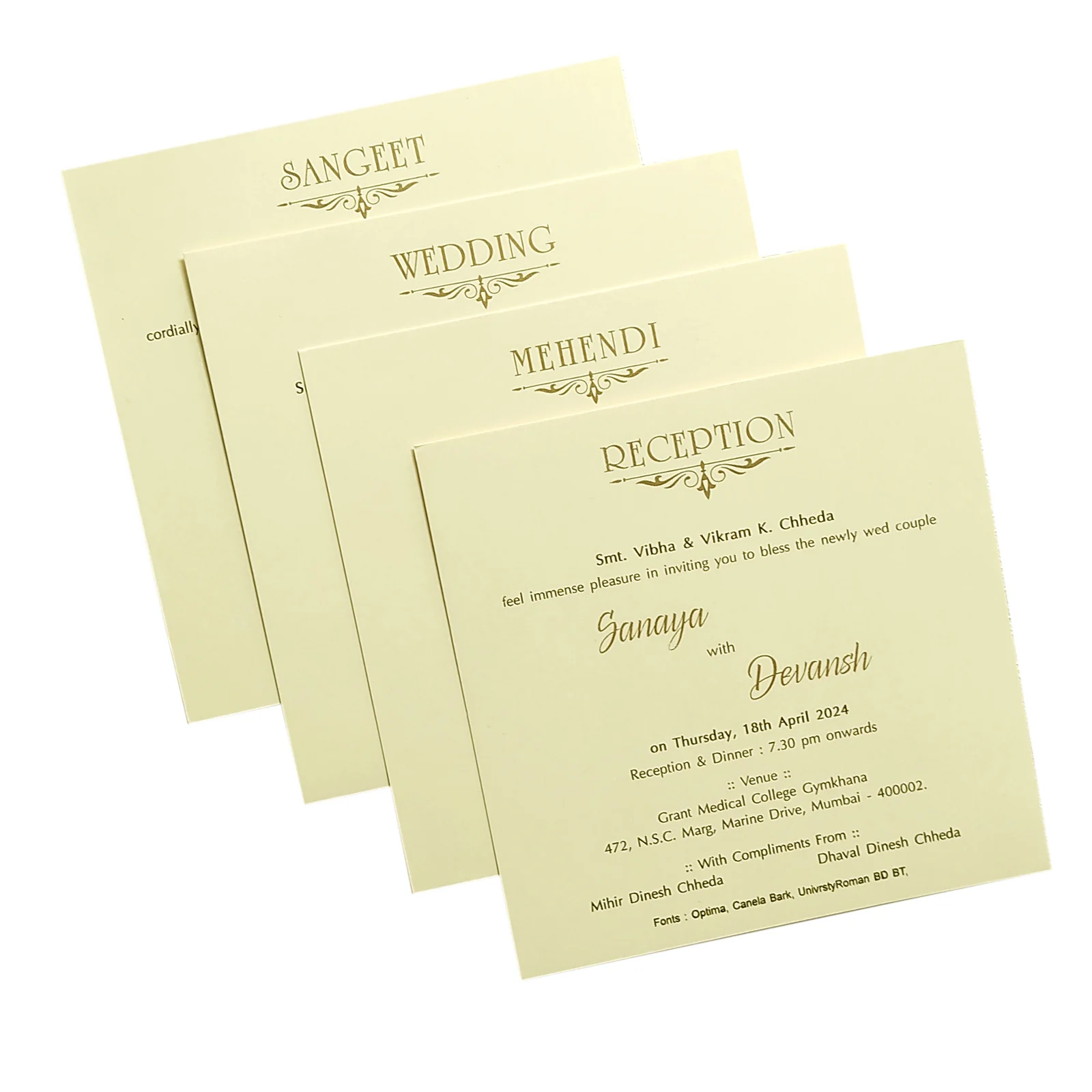 Brown Embossed Box Invitation Card-KRC29271 - Image 5