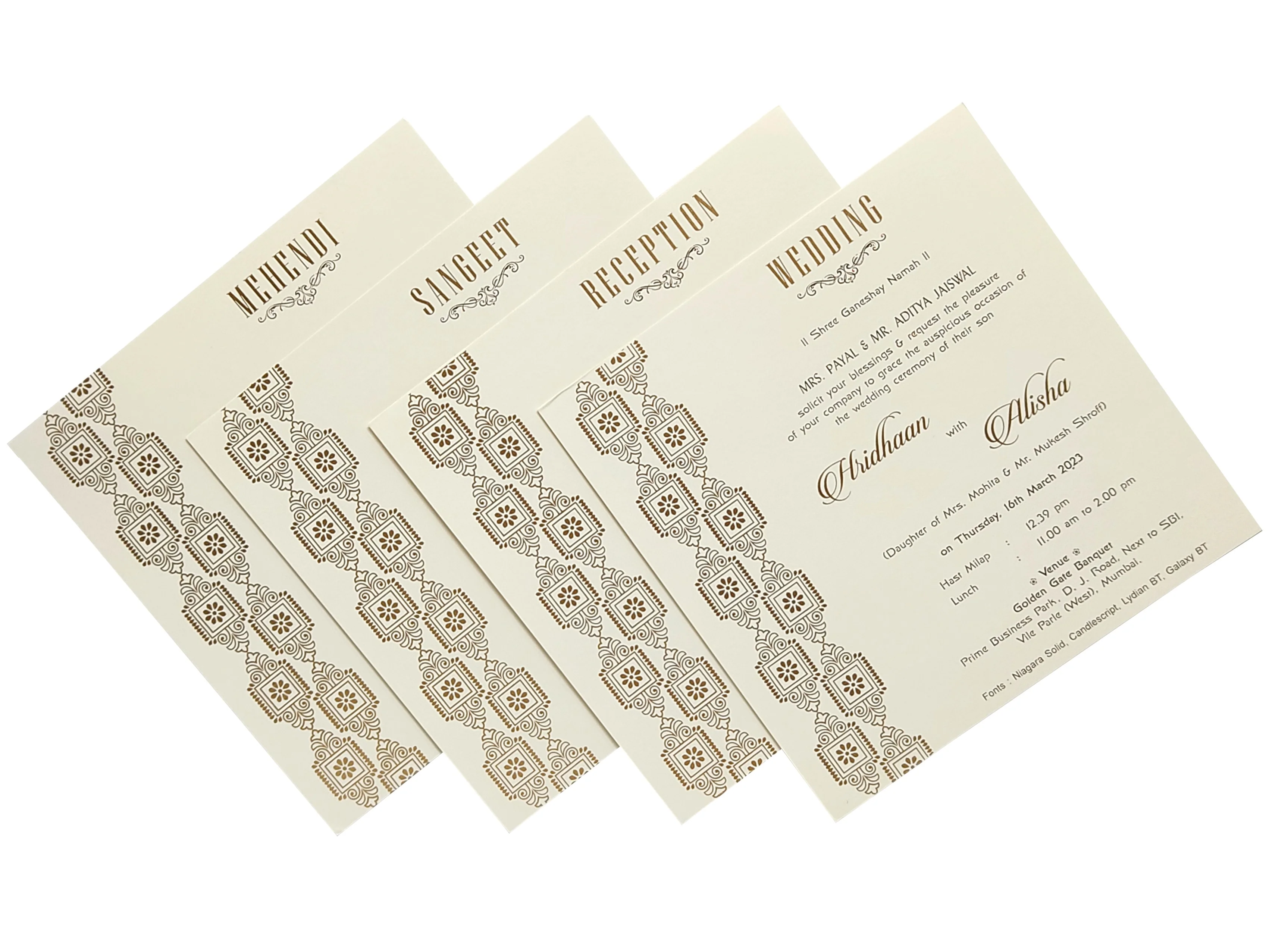 Brown Floral Invitation card-KRC28150 - Image 5