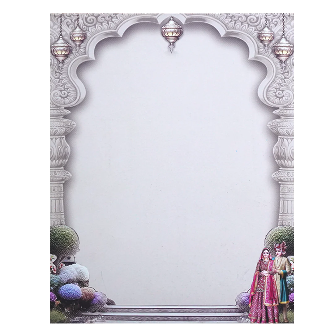 Brown Majestic Bride & Groom Wedding Card-KNKJ1141 - Image 4