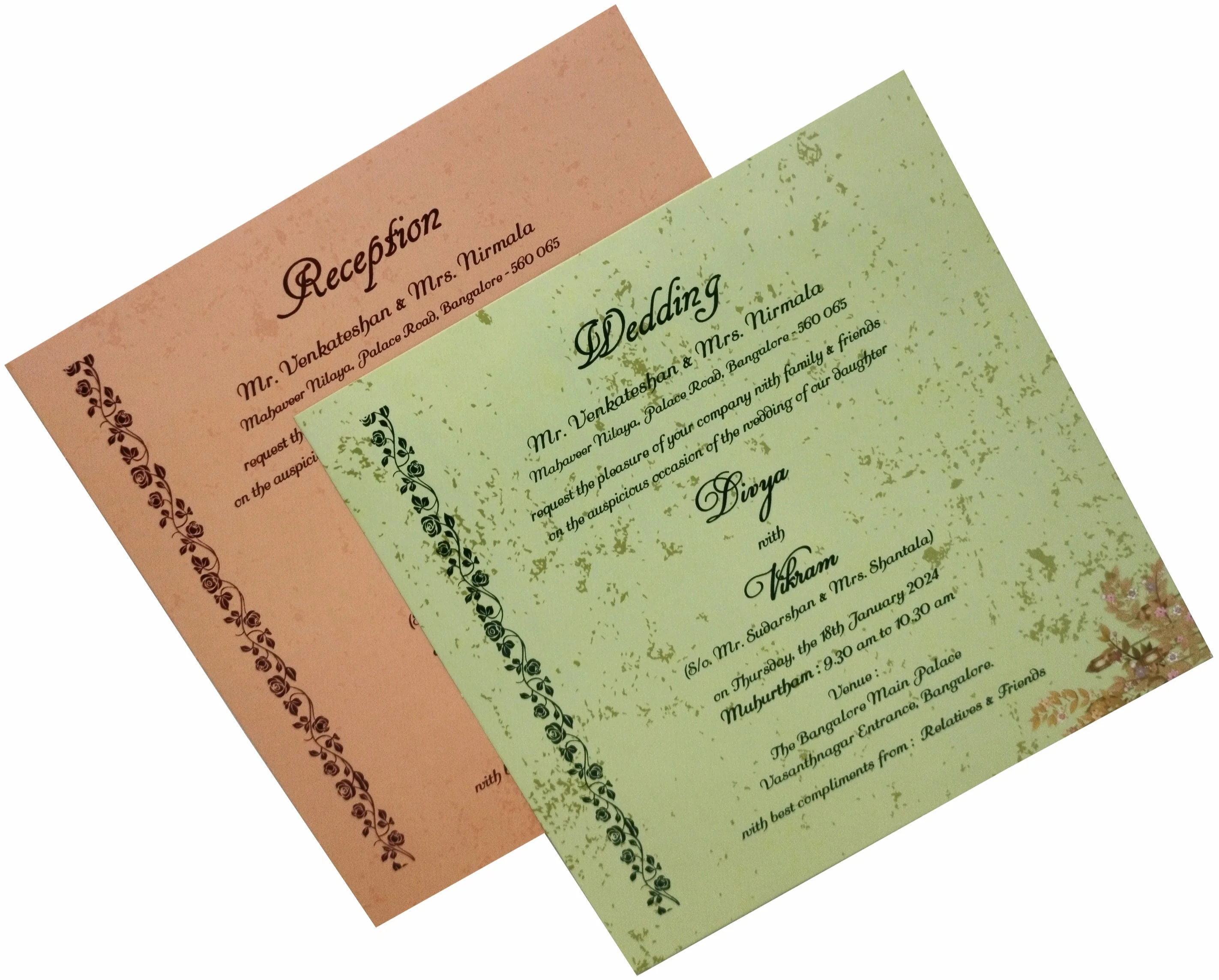 Brown Padded Floral Gold Foiling Print With Open Door Type-KNPO5518N - Image 5