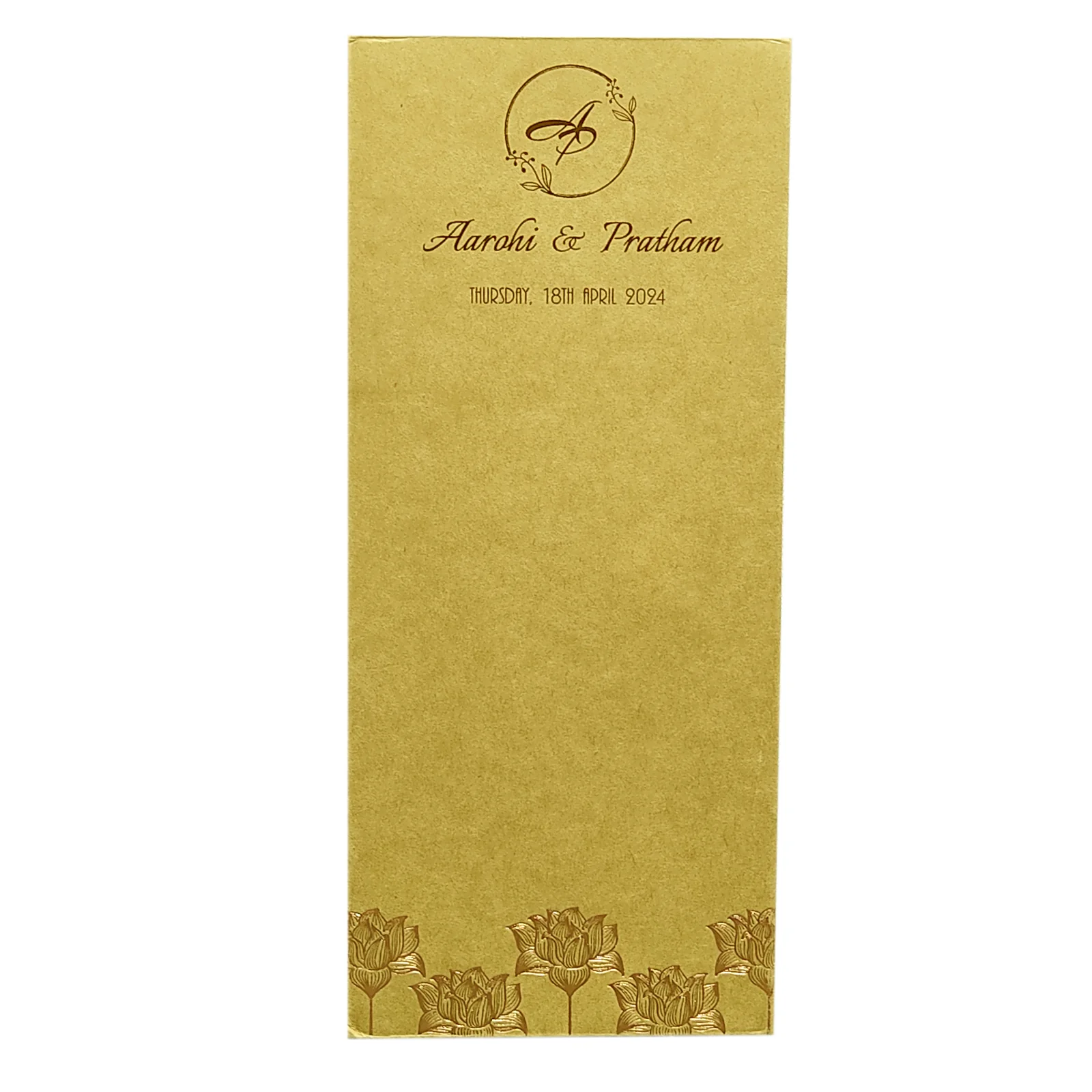 Brown Padded Single Sheet Invitation-KRCS6240 - Image 3
