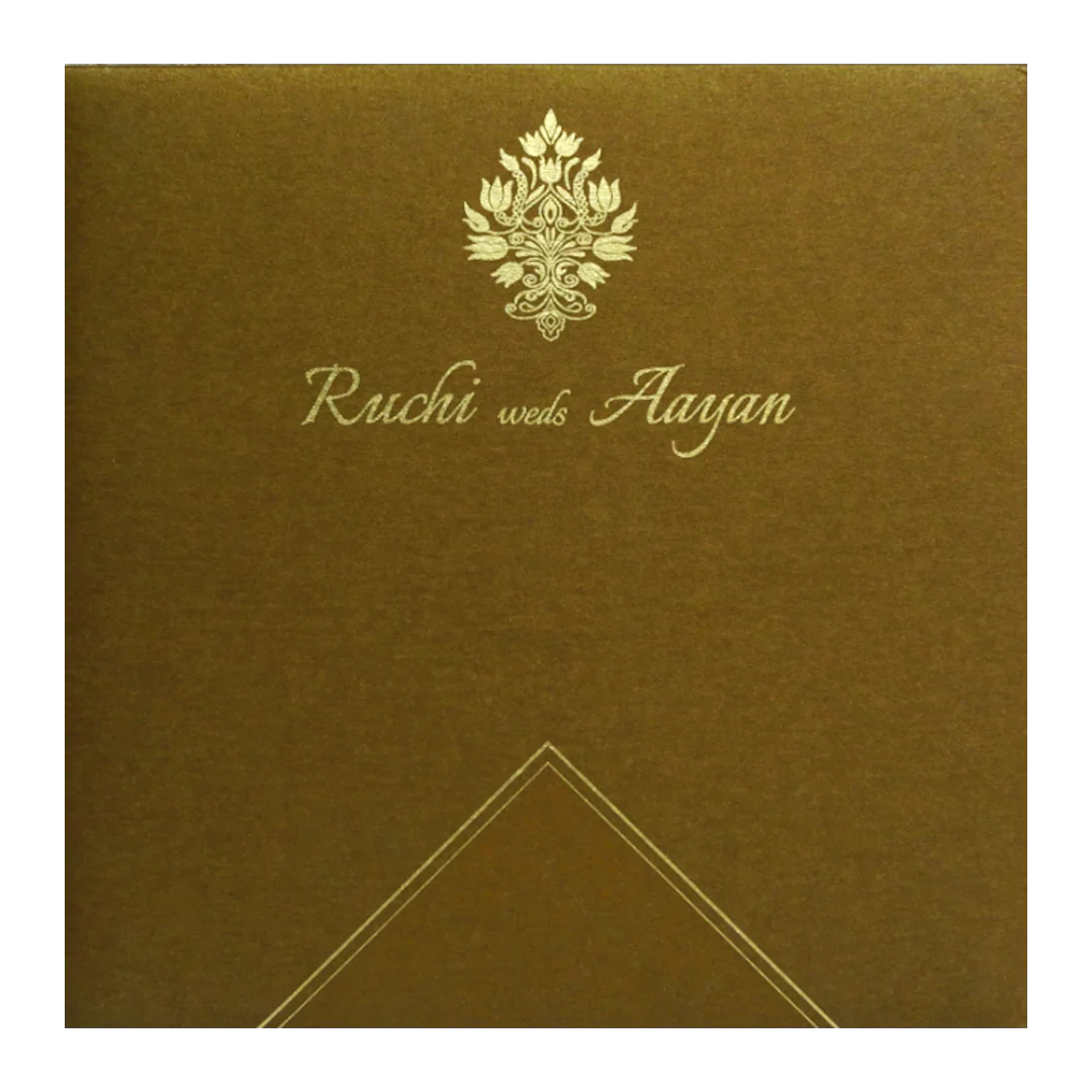 Brown Pattern Wedding Invitation-KRC30141 - Image 3