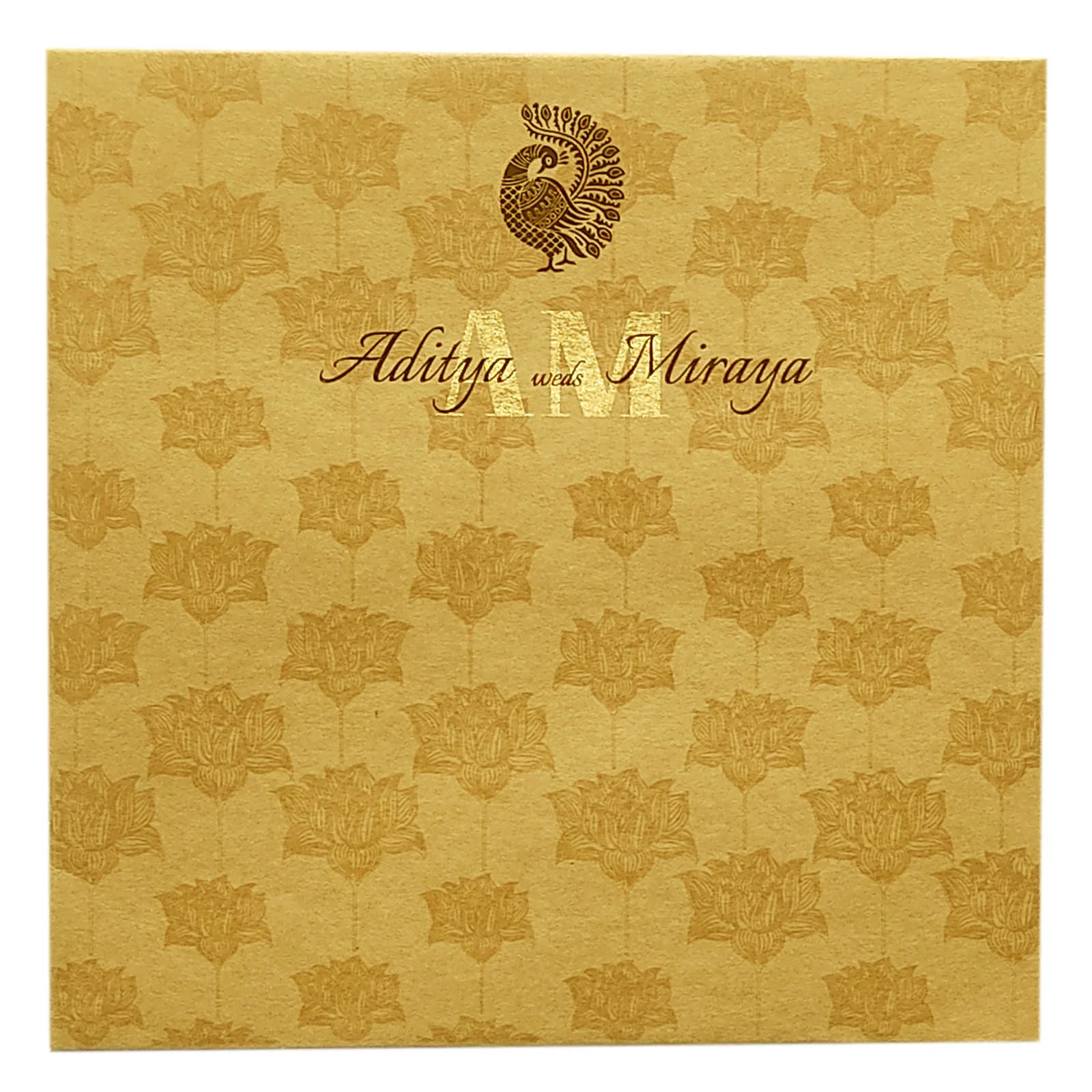 Brown Pink Floral Invitation Card-KRC29402 - Image 4