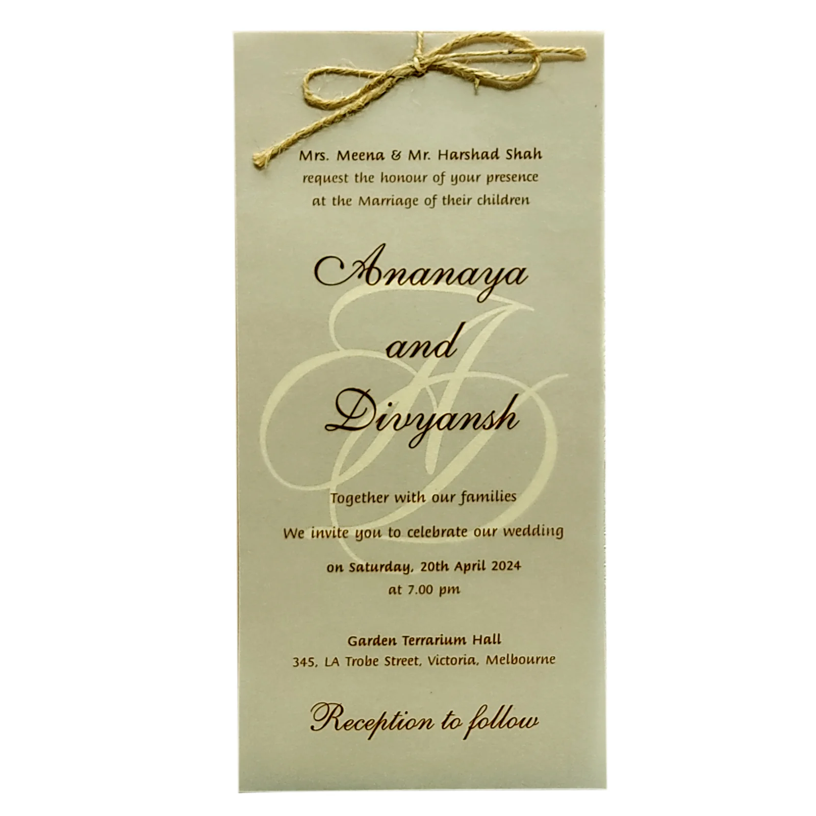 Brown Single Sheet Invitation Card-KRCS4080 - Image 2