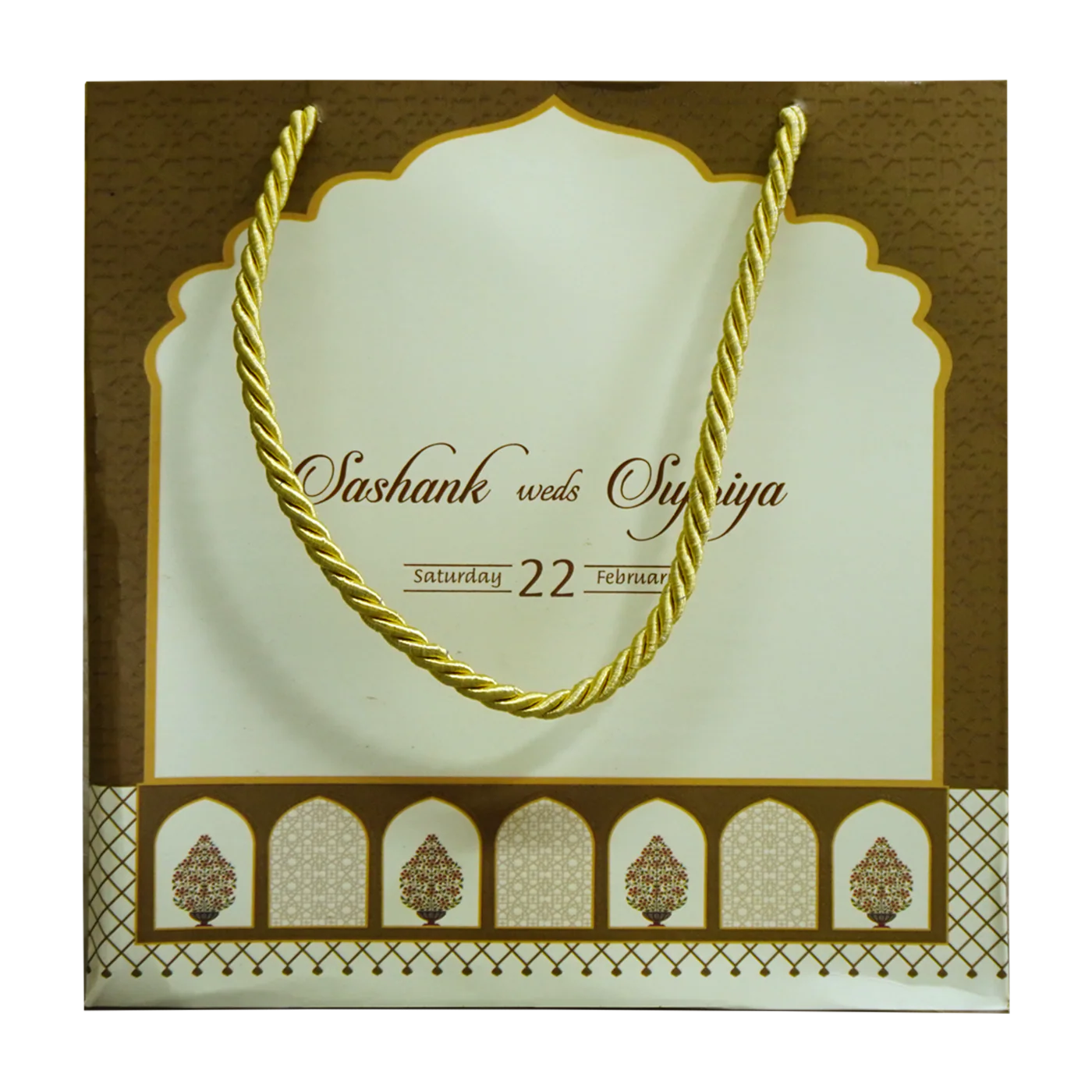 Brown Traditional Box Wedding Invitation-KRC30880 - Image 4