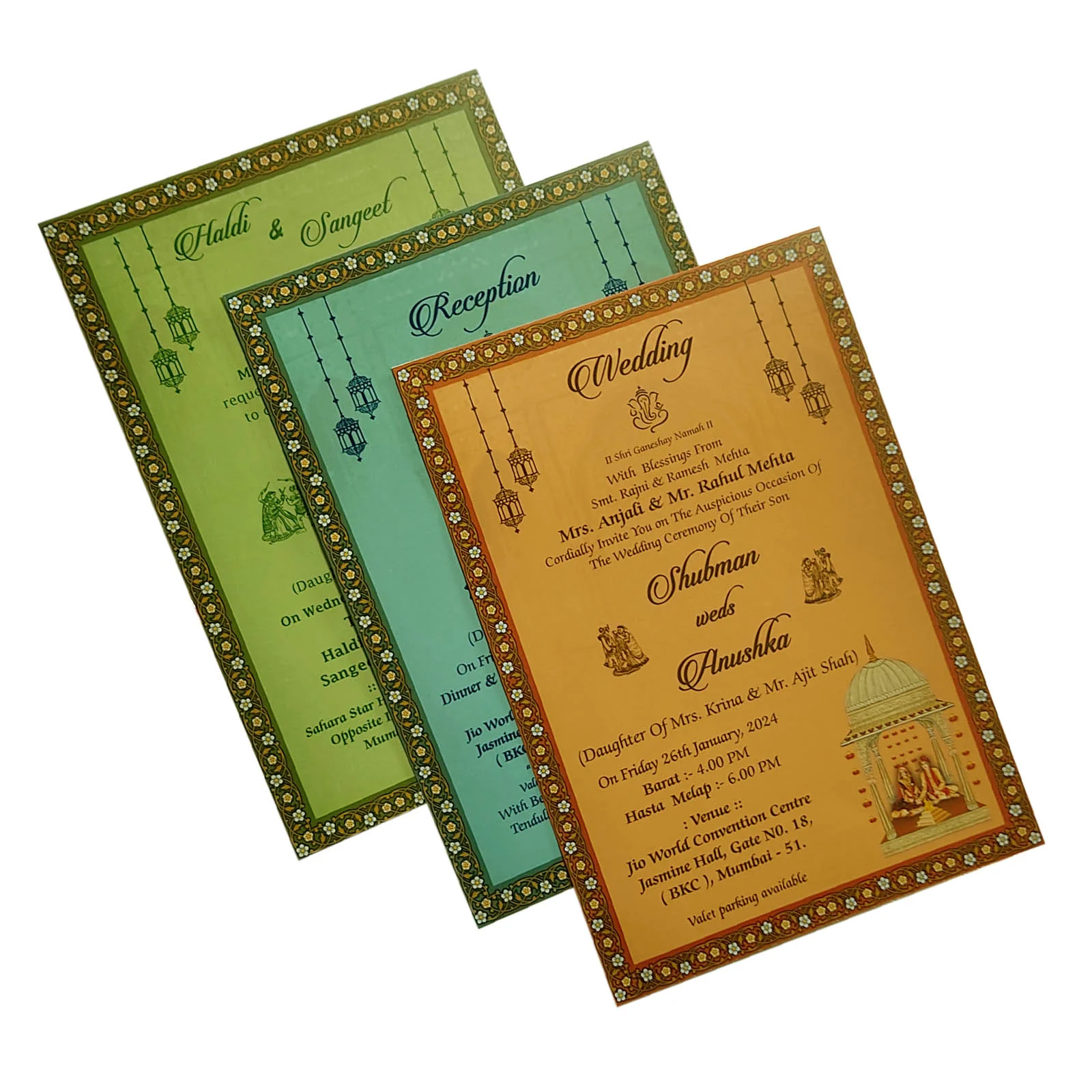 Brown Traditional Padded Wedding Invitation-Krb07520 - Image 5