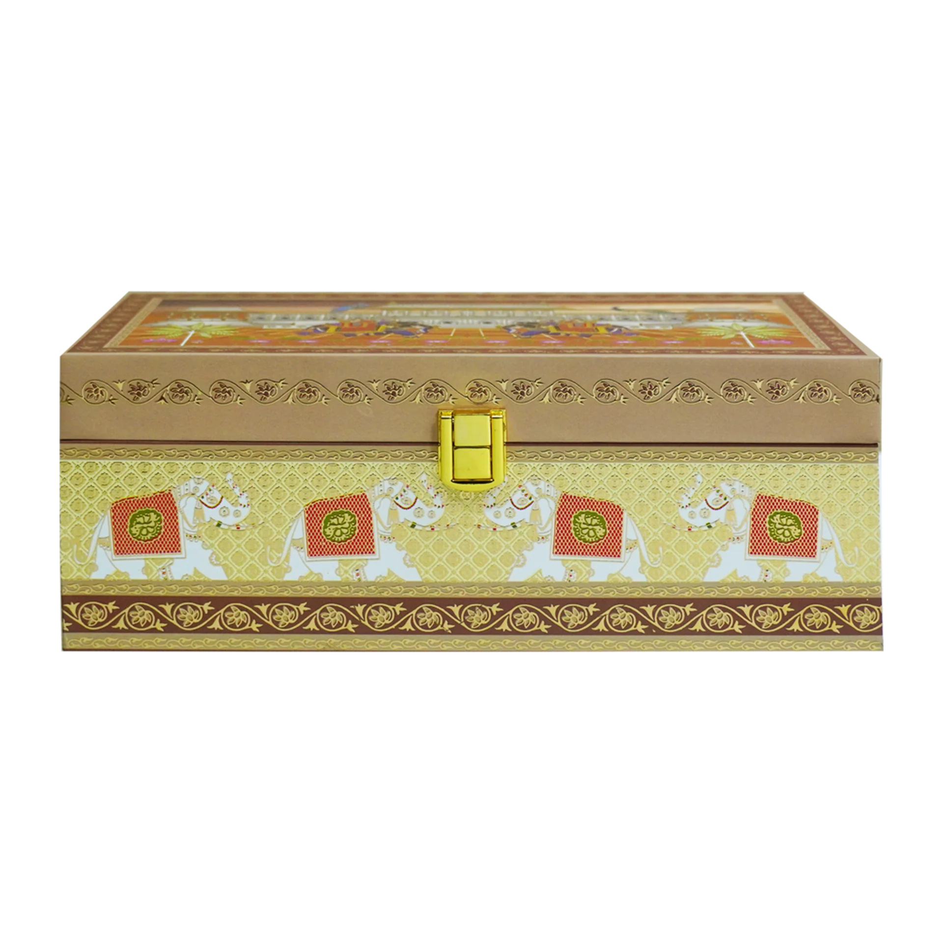 Brown Traditional Palace Wedding Card-KBX1105 - Image 3