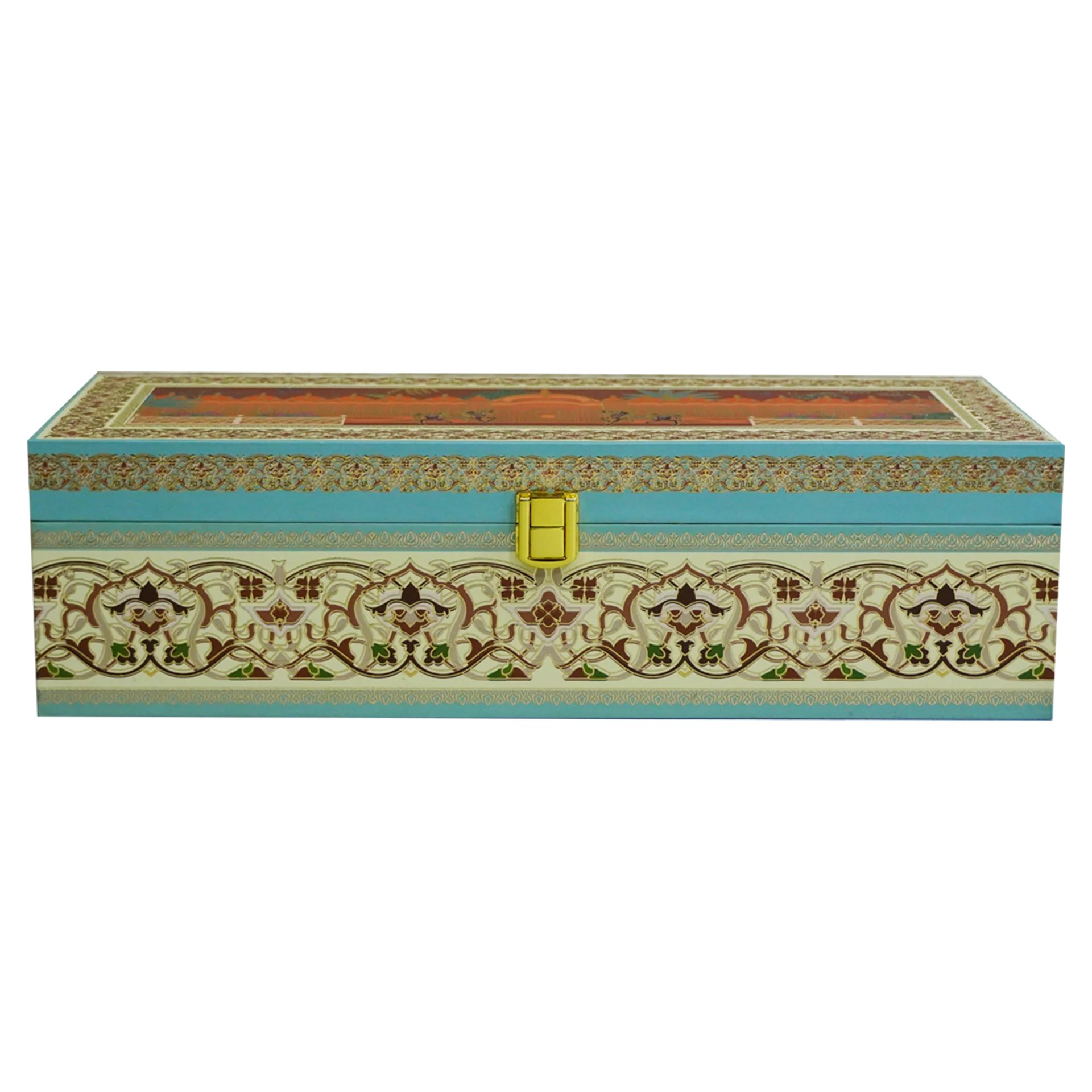 Brown Traditional Pattern Box Invitation-KBX1204 - Image 3