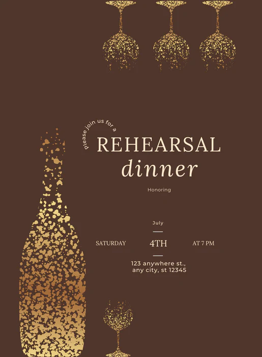Brown Bottle Rehearsal Dinner Invitation-AARES003 - Image 2
