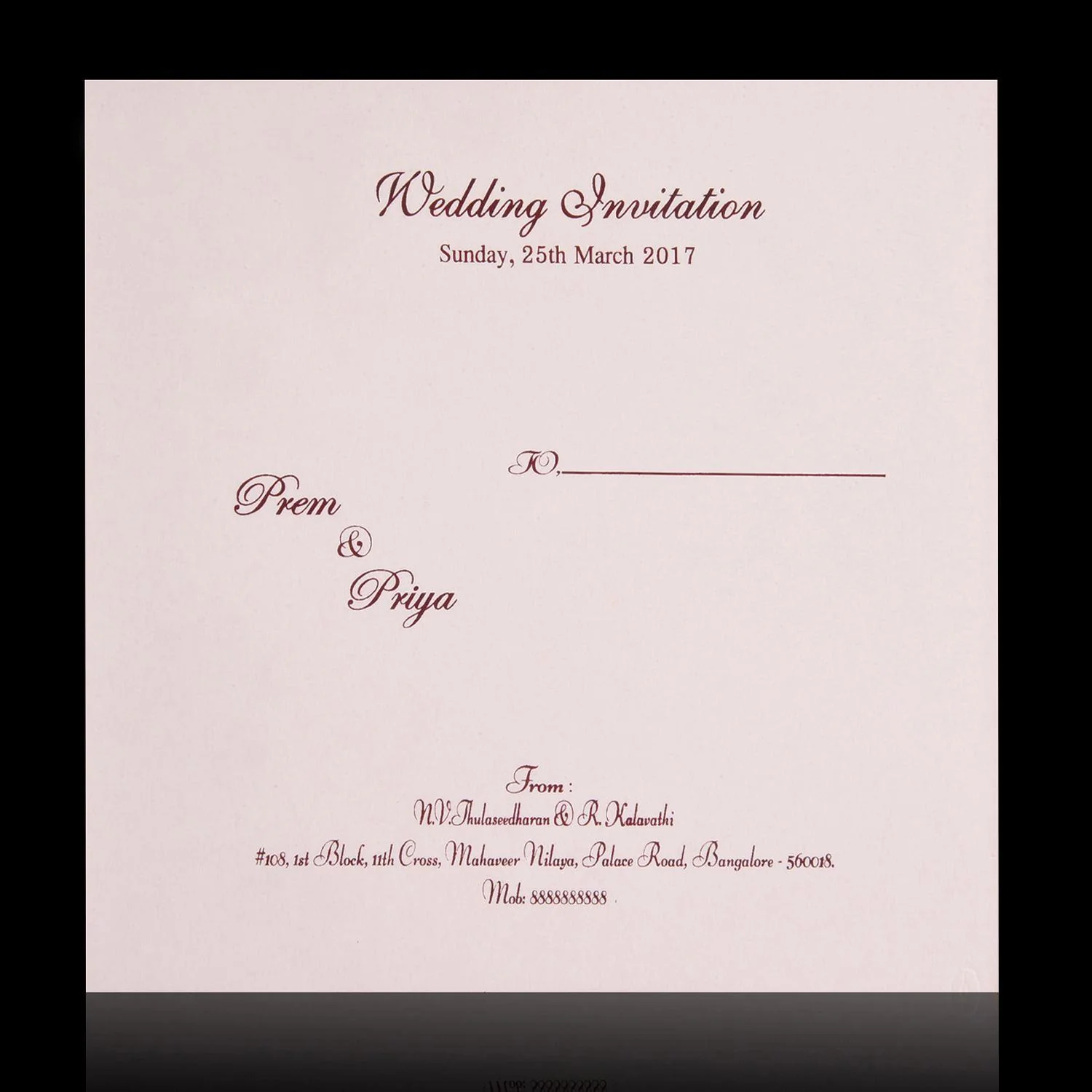 Charming Cream Shading Padded Wedding Card - KNK2298 - Image 4