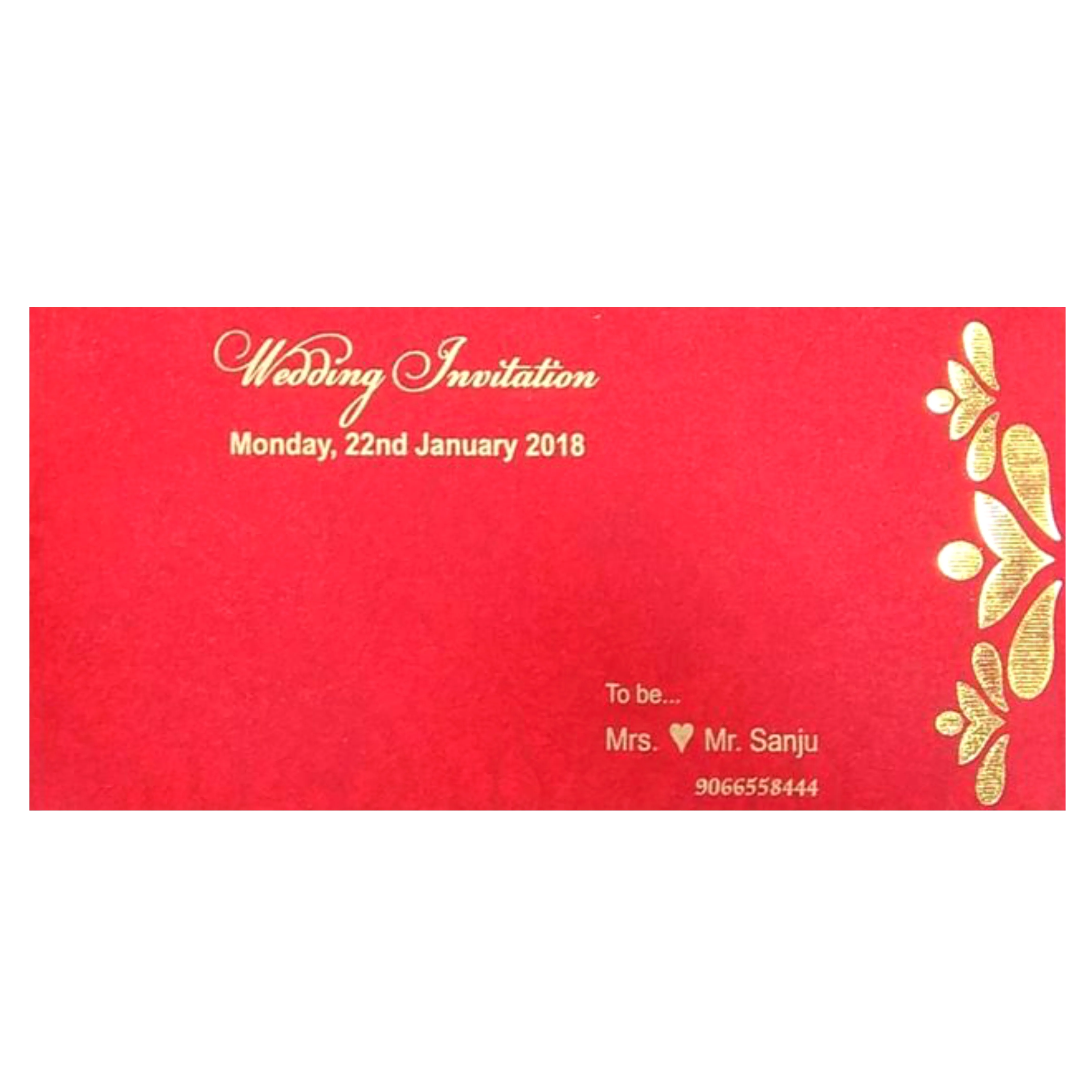 Charming Cut Design With Red Shaded Wedding Card - KNKSP729 - Image 3
