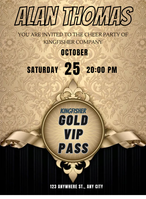 Cheer Party VIP Event Invitation-AAVET003 - Image 2