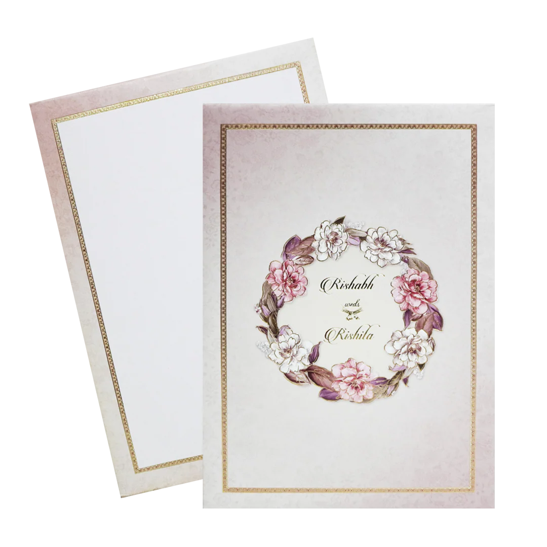 Chic Pink Padded Wedding Card-KAC05260 - Image 2
