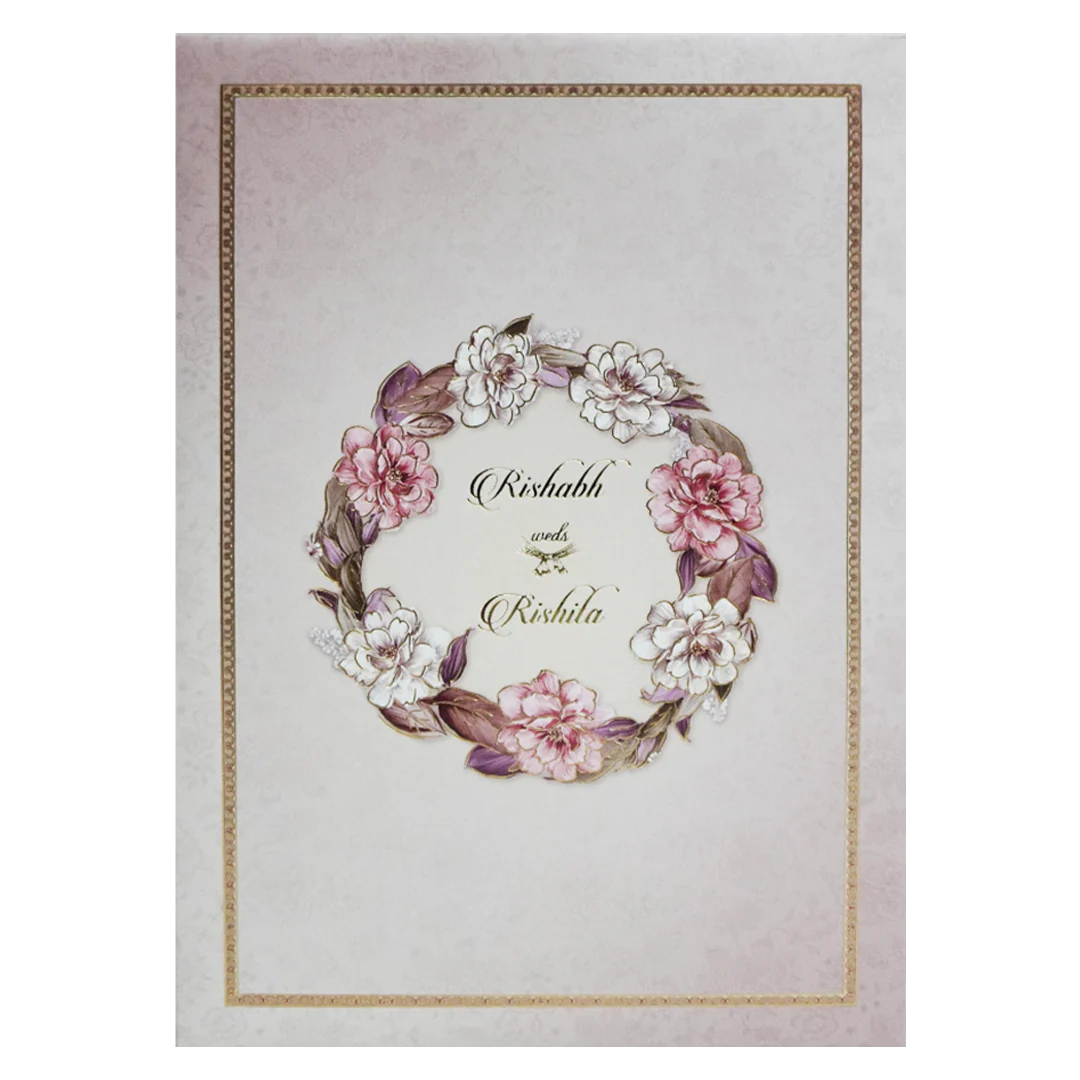 Chic Pink Padded Wedding Card-KAC05260 - Image 3