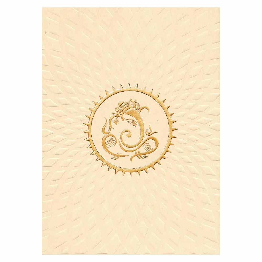 Classic Cream Shading with Ganesha Wedding Card - KNK3015 - Image 3