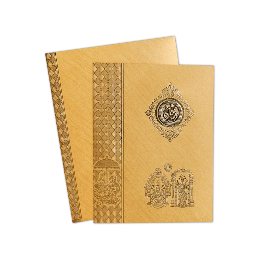 Classic Gold Balaji Wedding Card-KNR5024G - Image 2