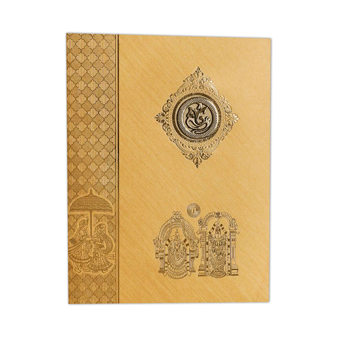 Classic Gold Balaji Wedding Card-KNR5024G - Image 3