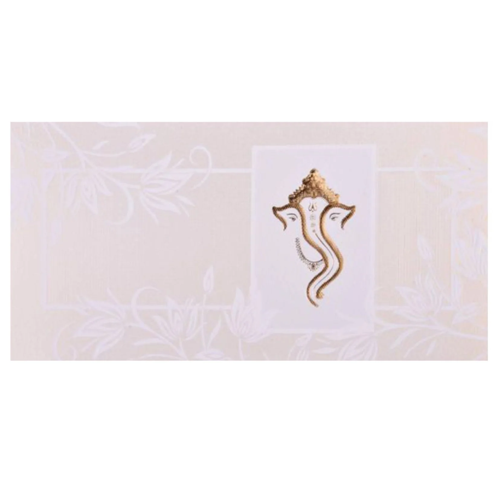 Classic Gold Foiling Ganesha With White Shading Wedding Card - KNKSB021 - Image 3