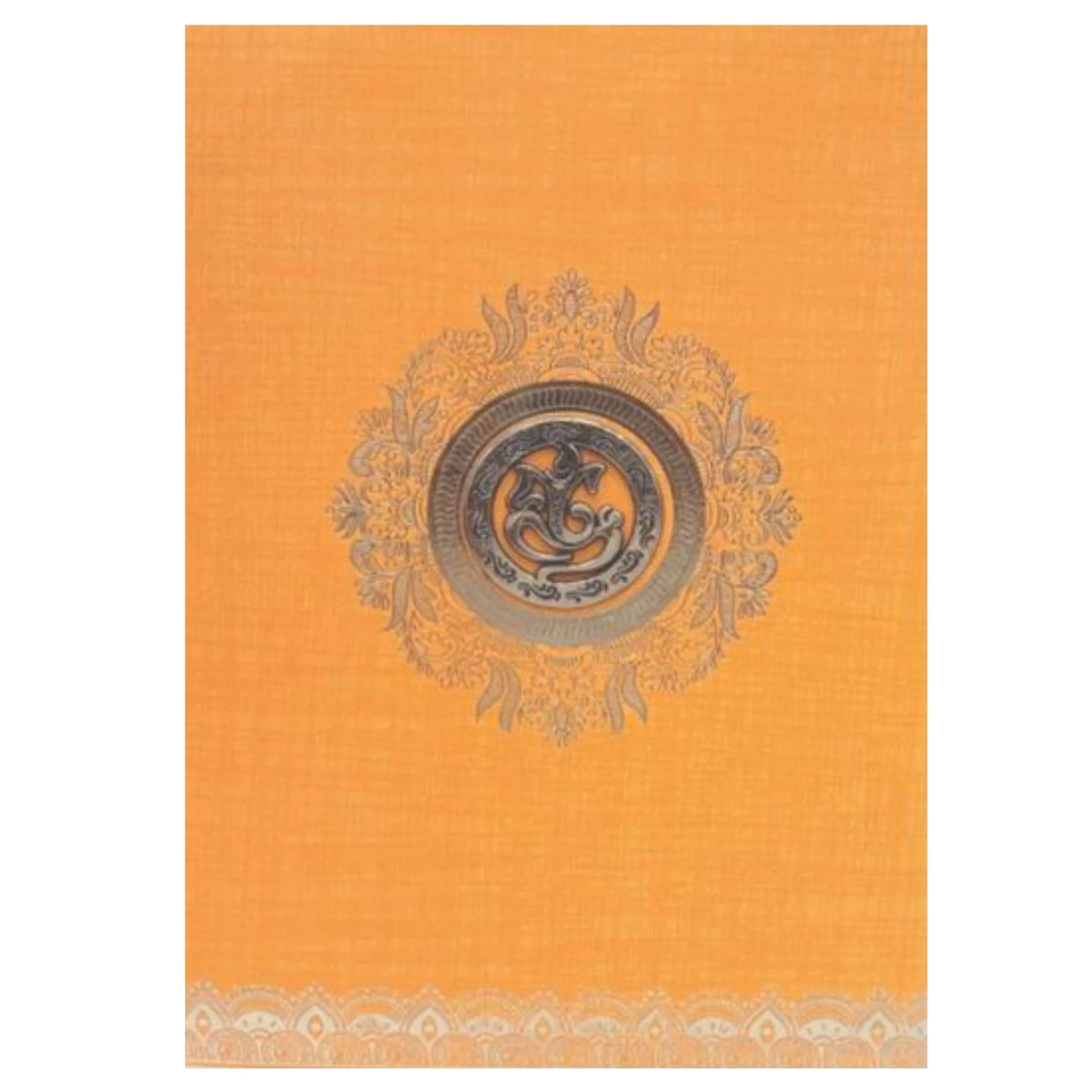 Orange Metallic Royal Gold Foiling Design Invitation Card-KNCM16OG - Image 3