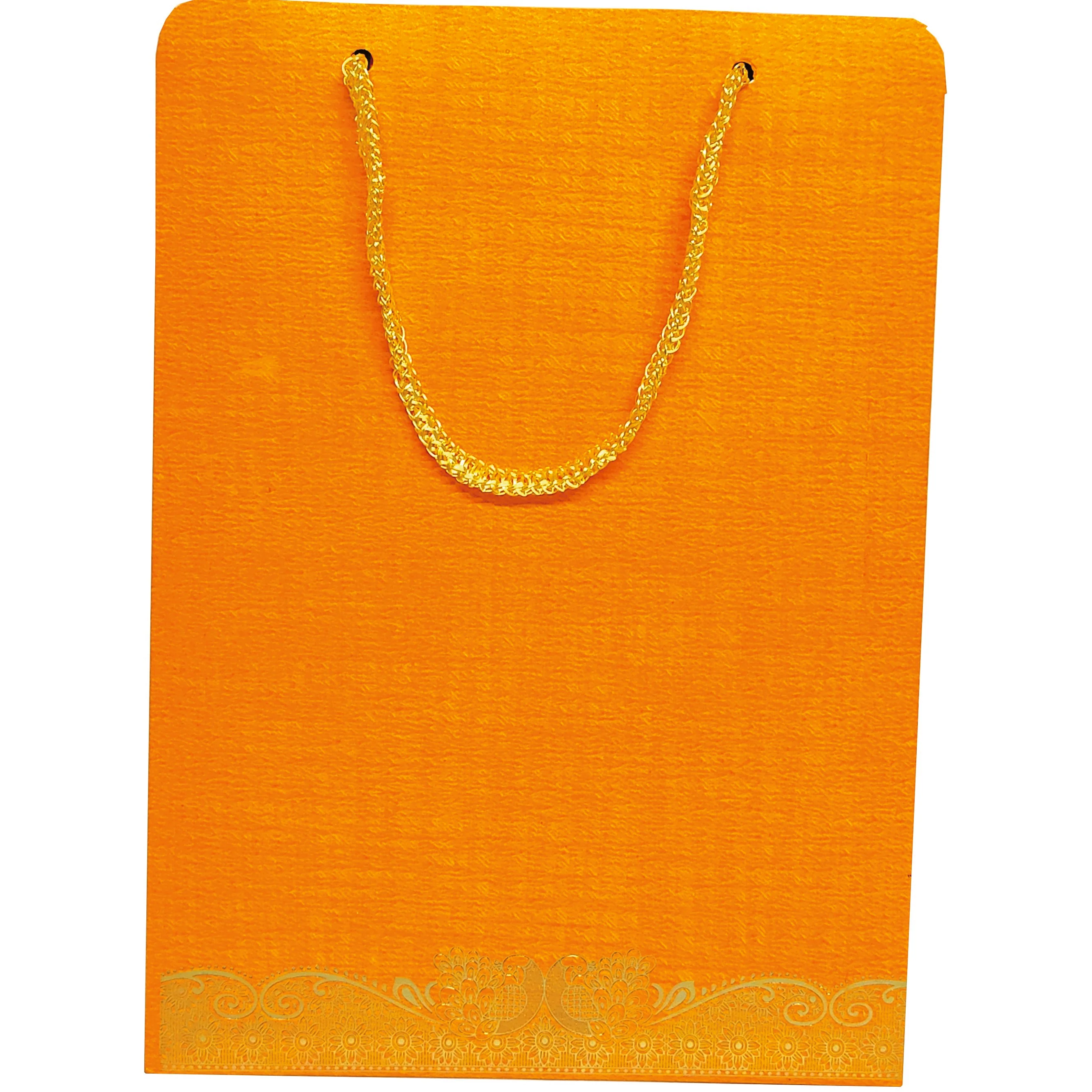 Orange Metallic Embossed Ganesha Trunk Invitation-KNCA202O - Image 3
