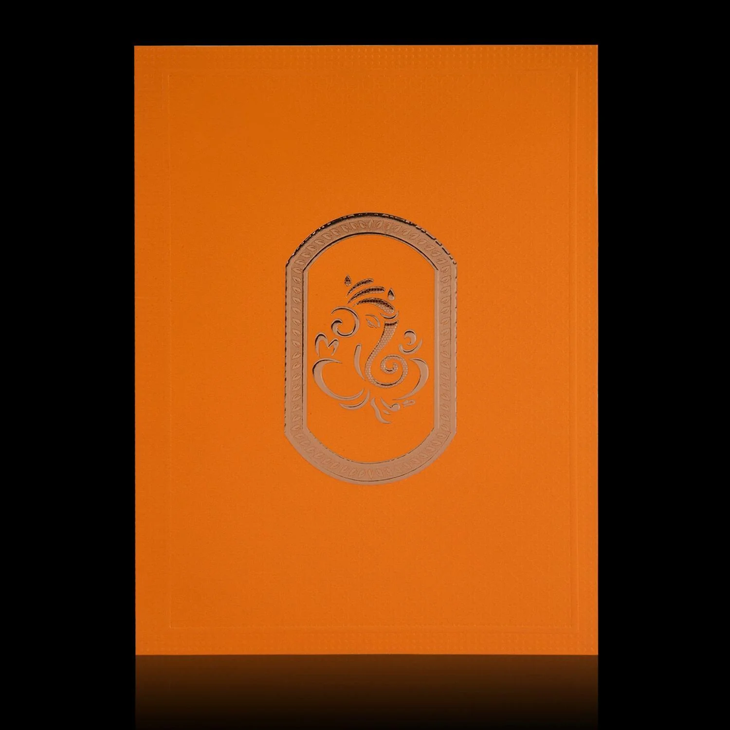 Classic Yellow Shading With Ganesha Theme Wedding Card - KNK2036 - Image 3