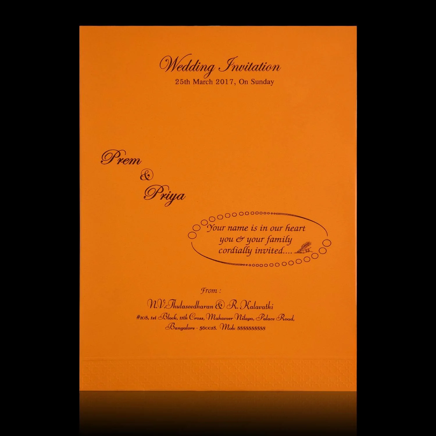Classic Yellow Shading With Ganesha Theme Wedding Card - KNK2036 - Image 4