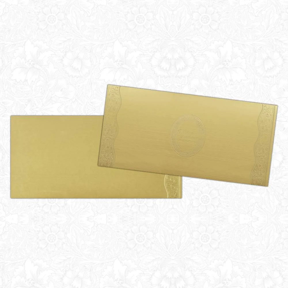 Classy Gold Indian Wedding Invitation Card-KNK1340