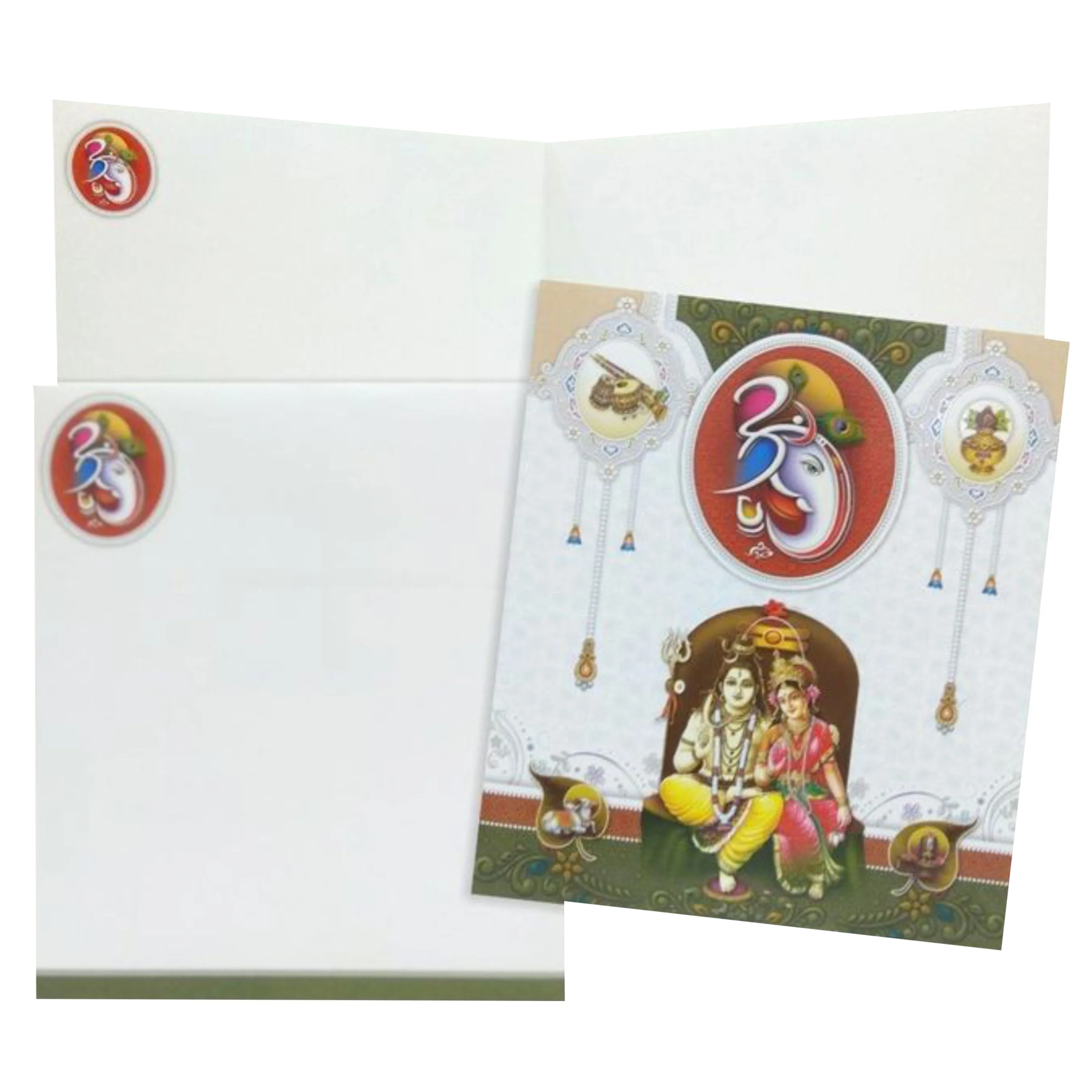 White Shiva Parvathi Invitation-KNK2833