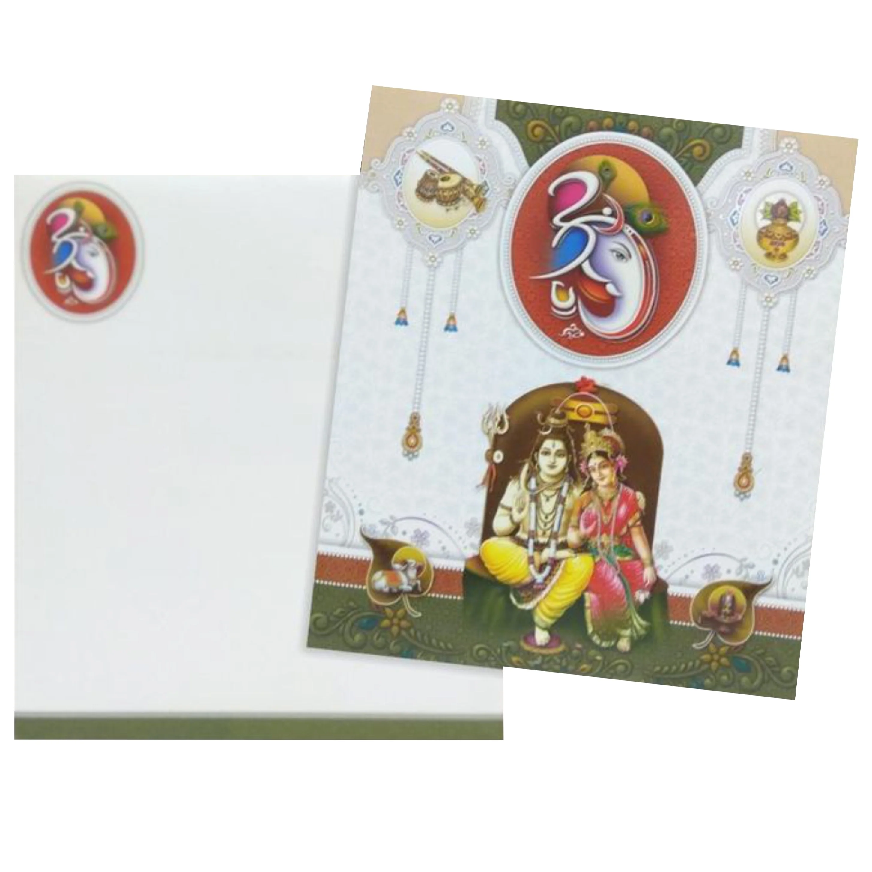 White Shiva Parvathi Invitation-KNK2833 - Image 2