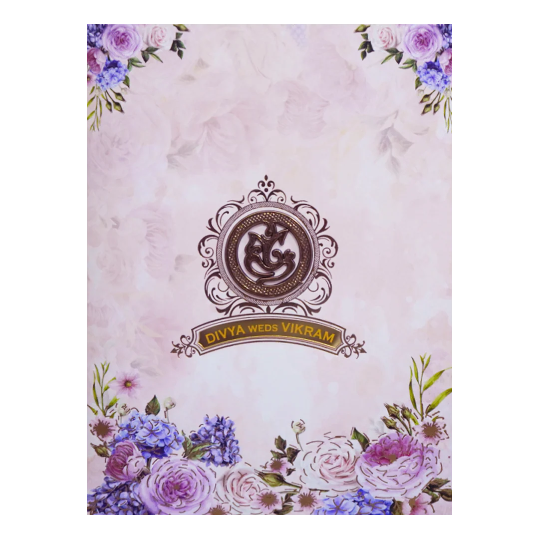 Colourful Floral Wedding Card With a Gold Touch-KNKC4061 - Image 3