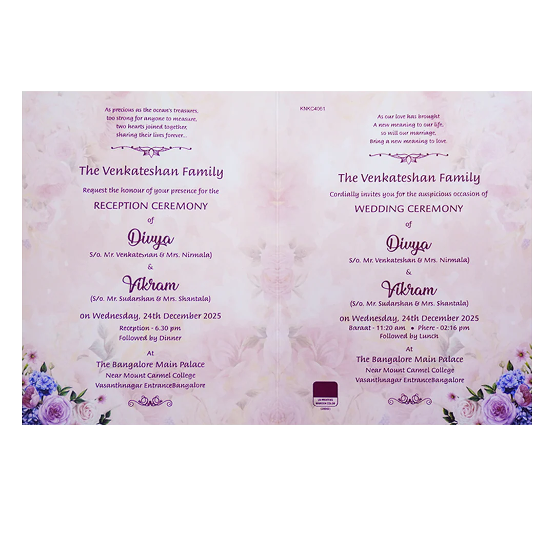 Colourful Floral Wedding Card With a Gold Touch-KNKC4061 - Image 5