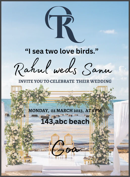 Coral Coast Destination Theme Invitation-AADTI012 - Image 2