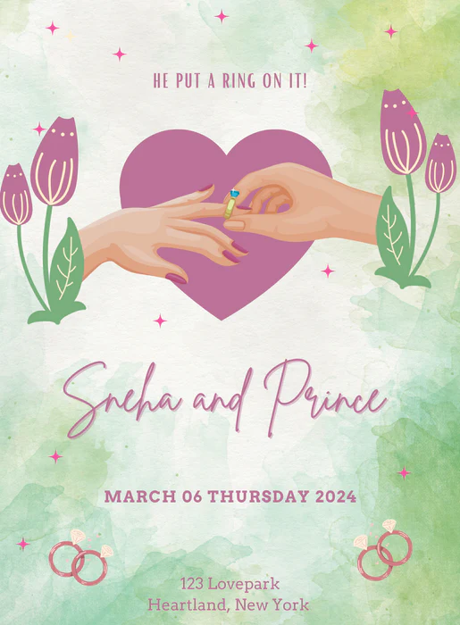 Couple Rings Engagement Invitation-AAEGI009 - Image 2