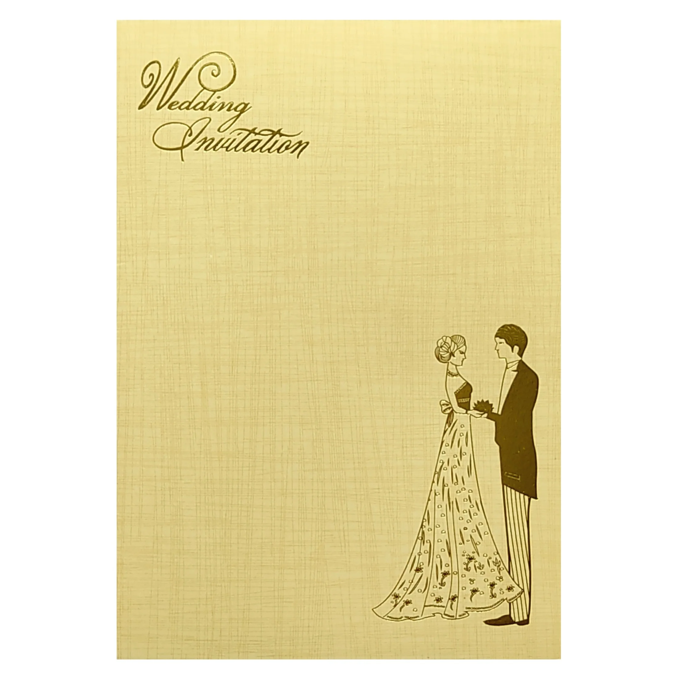 Cream Couple Wedding Invitation Card-KNCP35SI - Image 3