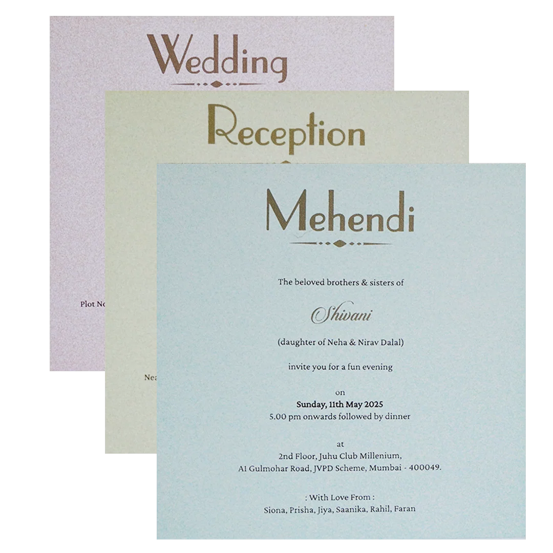 Cream Elephant Padded Wedding Invitation Design-KPR23350 - Image 5