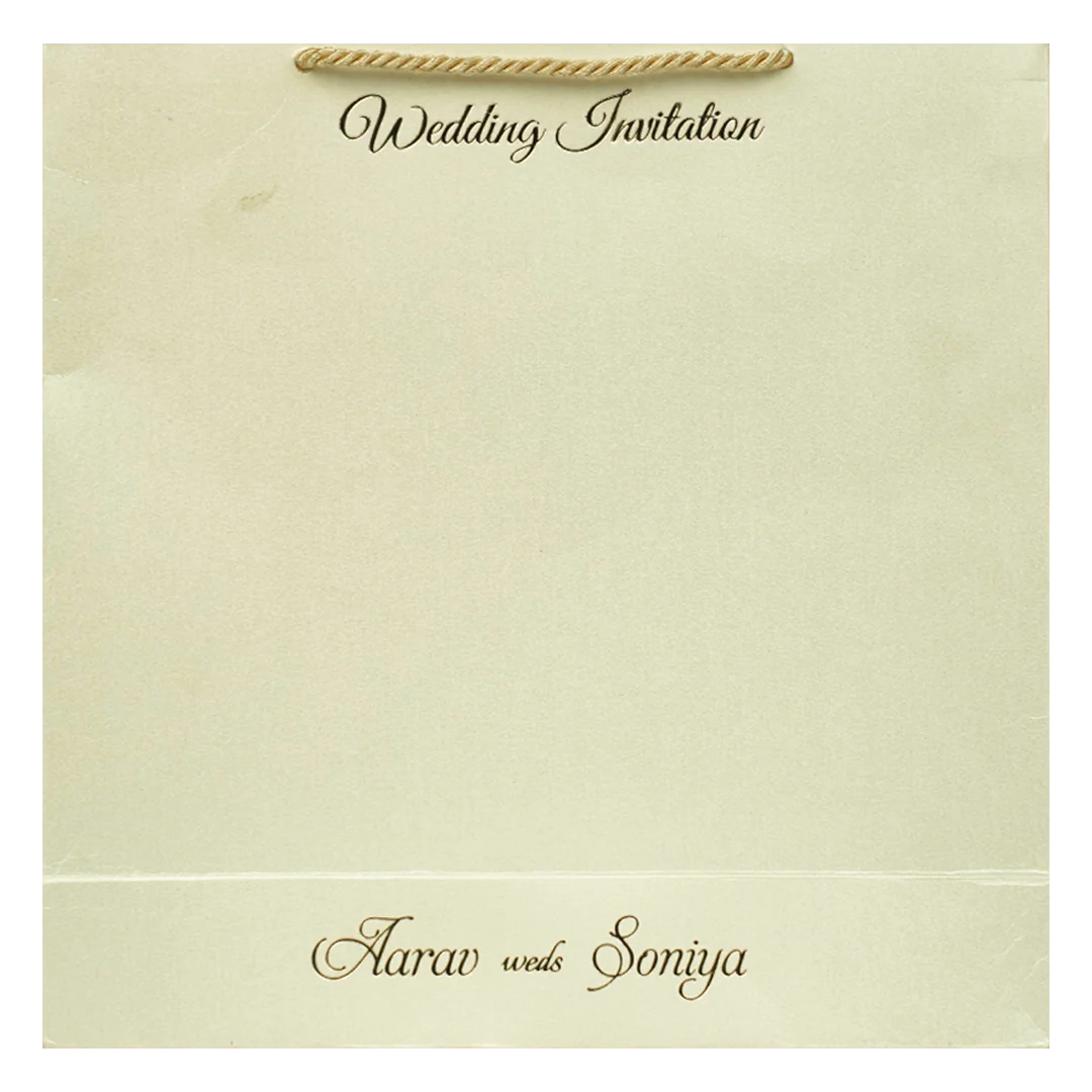 Cream Emblem Wedding Invitation Box-KMMEX8380 - Image 4